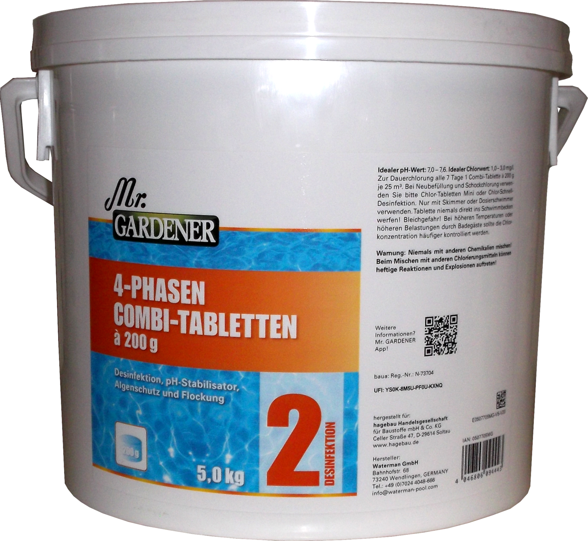 Kg Mr Gardener Phasen Combi Tabletten Im Eimer Poolchemie Haus