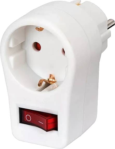 Adapterstecker Schutzkontakt mit Schalter