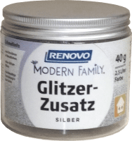 40g Renovo Glitzerzusatz, Modern Family, Silber 40g Renovo Glitzerzusatz, Modern Family, Silber
